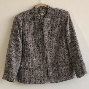Anne Klein Grey/Pink Tweed Blazer NWT